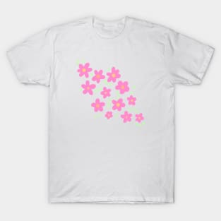 Whimsical Pink Flowers T-Shirt